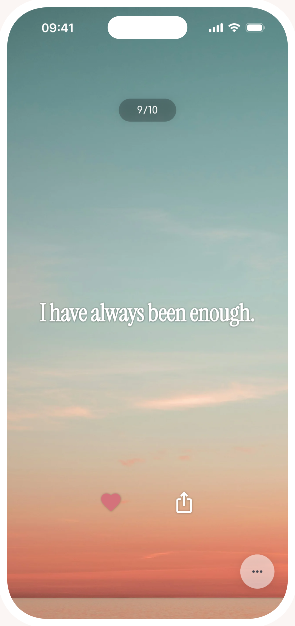 Lina app - daily affirmation screen